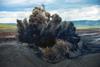 Explosion in an open coal mine